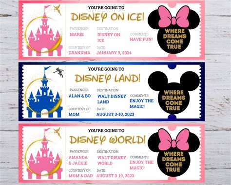 Free Printable Surprise Disney Tickets